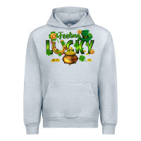 Heather Grey feeling lucky Urban Hoodie - FaDigitalArtStudio