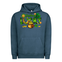 Pigment Midnight Navy feeling lucky Urban Hoodie - FaDigitalArtStudio