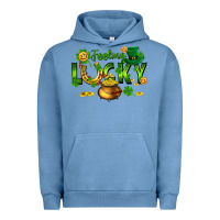 Pigment Pebble Blue feeling lucky Urban Hoodie - FaDigitalArtStudio