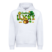 White feeling lucky Urban Hoodie - FaDigitalArtStudio
