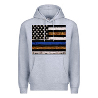 Heather Grey Back to blue USA flag leopard police 20oz tumbler Premium Hoodie - Neo Western
