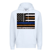 White Back to blue USA flag leopard police 20oz tumbler Premium Hoodie - Neo Western