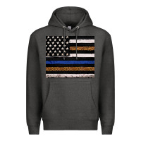 Charcoal Heather Back to blue USA flag leopard police 20oz tumbler Premium Hoodie - Neo Western