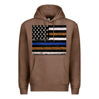 Chestnut Back to blue USA flag leopard police 20oz tumbler Premium Hoodie - Neo Western