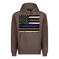Coffee Back to blue USA flag leopard police 20oz tumbler Premium Hoodie - Neo Western