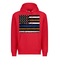 Red Back to blue USA flag leopard police 20oz tumbler Premium Hoodie - Neo Western