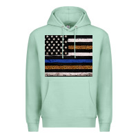 Seafoam Back to blue USA flag leopard police 20oz tumbler Premium Hoodie - Neo Western