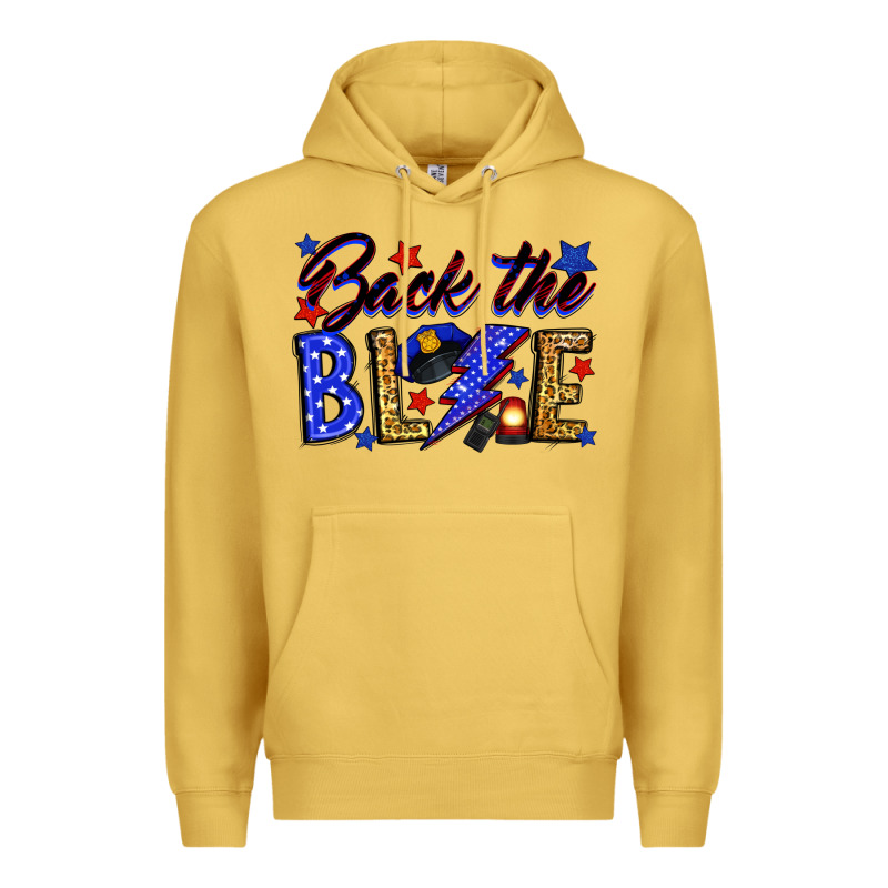 Back The Blue With Lightning Bolt Premium Hoodie by Neo Western | Teevron