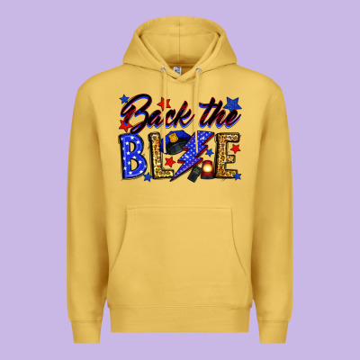 Back The Blue With Lightning Bolt Premium Hoodie Designed By Neo Western