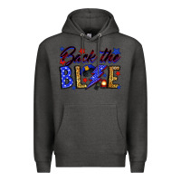 Charcoal Heather Back the blue with lightning bolt Premium Hoodie - Neo Western