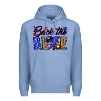 Colony Blue Back the blue with lightning bolt Premium Hoodie - Neo Western