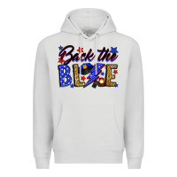 Dove Grey Back the blue with lightning bolt Premium Hoodie - Neo Western