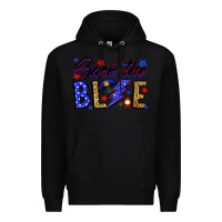 Black Back the blue with lightning bolt Premium Hoodie - Neo Western
