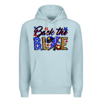 Blue Mist Back the blue with lightning bolt Premium Hoodie - Neo Western