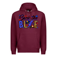 Burgundy Back the blue with lightning bolt Premium Hoodie - Neo Western