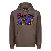 Coffee Back the blue with lightning bolt Premium Hoodie - Neo Western