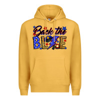 Mustard Back the blue with lightning bolt Premium Hoodie - Neo Western