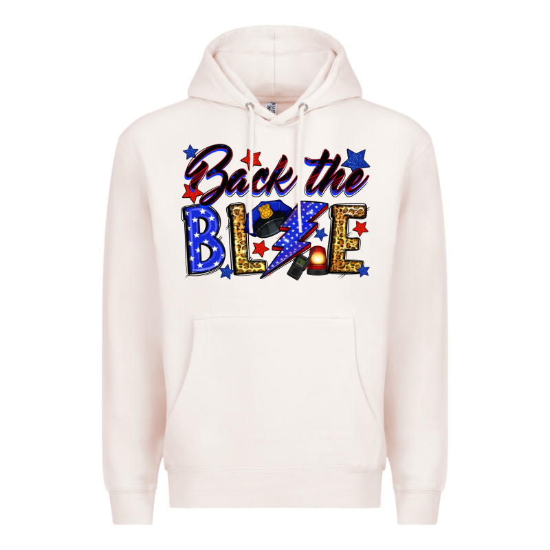 Back The Blue With Lightning Bolt Premium Hoodie by Neo Western | Teevron