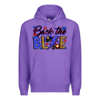 Purple Back the blue with lightning bolt Premium Hoodie - Neo Western
