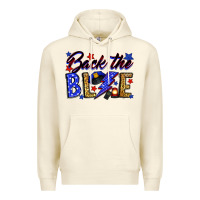 Sandshell Back the blue with lightning bolt Premium Hoodie - Neo Western