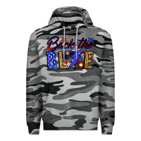 Slate Camo Back the blue with lightning bolt Premium Hoodie - Neo Western