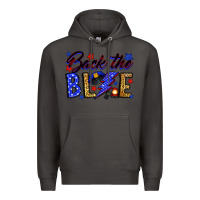 Smoke Back the blue with lightning bolt Premium Hoodie - Neo Western