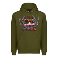 Army Green Born to be free 4th of July Premium Hoodie - CowGirlArtShop