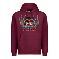 Burgundy Born to be free 4th of July Premium Hoodie - CowGirlArtShop