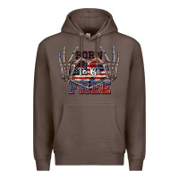 Coffee Born to be free 4th of July Premium Hoodie - CowGirlArtShop
