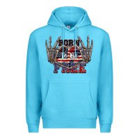 Ocean Blue Born to be free 4th of July Premium Hoodie - CowGirlArtShop