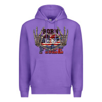 Purple Born to be free 4th of July Premium Hoodie - CowGirlArtShop