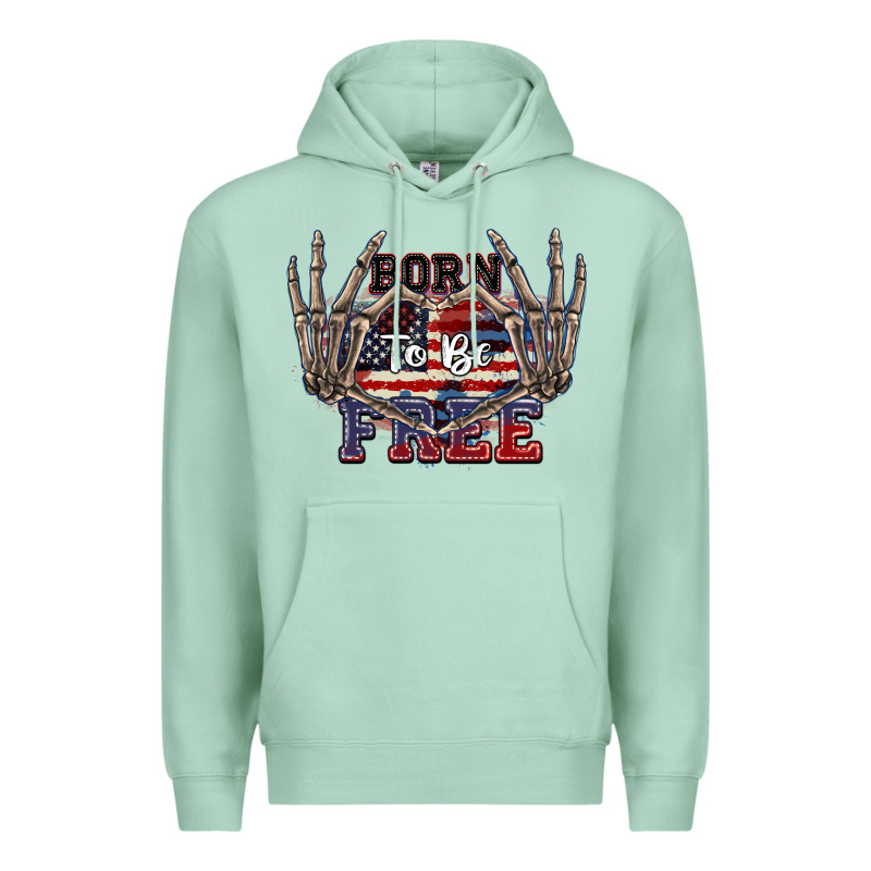 Born To Be Free 4th Of July Premium Hoodie by CowGirlArtShop | Teevron