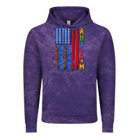 Cloud Purple autism american flag Vintage Hoodie - AdoDesignShop