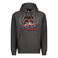 Charcoal Heather Born to be free 4th of July Premium Hoodie - CowGirlArtShop