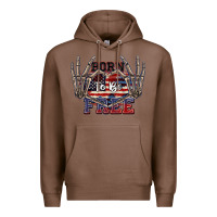 Chestnut Born to be free 4th of July Premium Hoodie - CowGirlArtShop