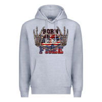 Heather Grey Born to be free 4th of July Premium Hoodie - CowGirlArtShop