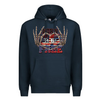 Navy Born to be free 4th of July Premium Hoodie - CowGirlArtShop