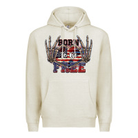 Oatmeal Heather Born to be free 4th of July Premium Hoodie - CowGirlArtShop
