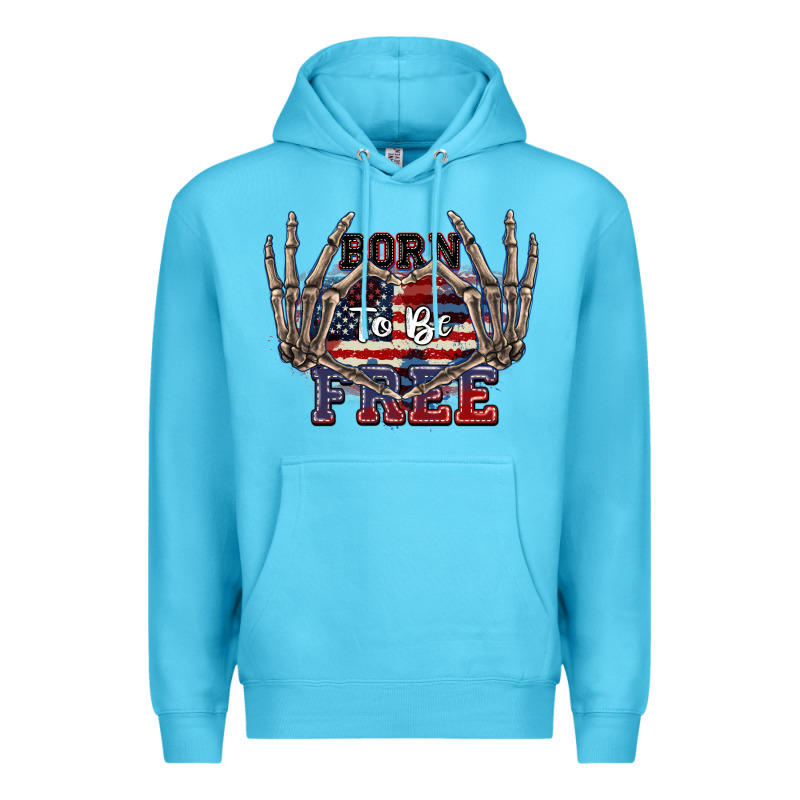 Born To Be Free 4th Of July Premium Hoodie by CowGirlArtShop | Teevron