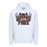 White Born to be free 4th of July Premium Hoodie - CowGirlArtShop