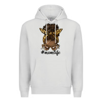 Dove Grey afro messy bun mom life Premium Hoodie - HRA Design Shop