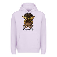 Lilac afro messy bun mom life Premium Hoodie - HRA Design Shop