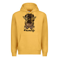 Mustard afro messy bun mom life Premium Hoodie - HRA Design Shop