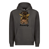 Smoke afro messy bun mom life Premium Hoodie - HRA Design Shop