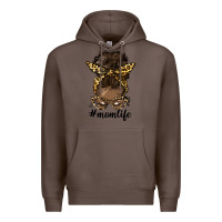 Coffee afro messy bun mom life Premium Hoodie - HRA Design Shop