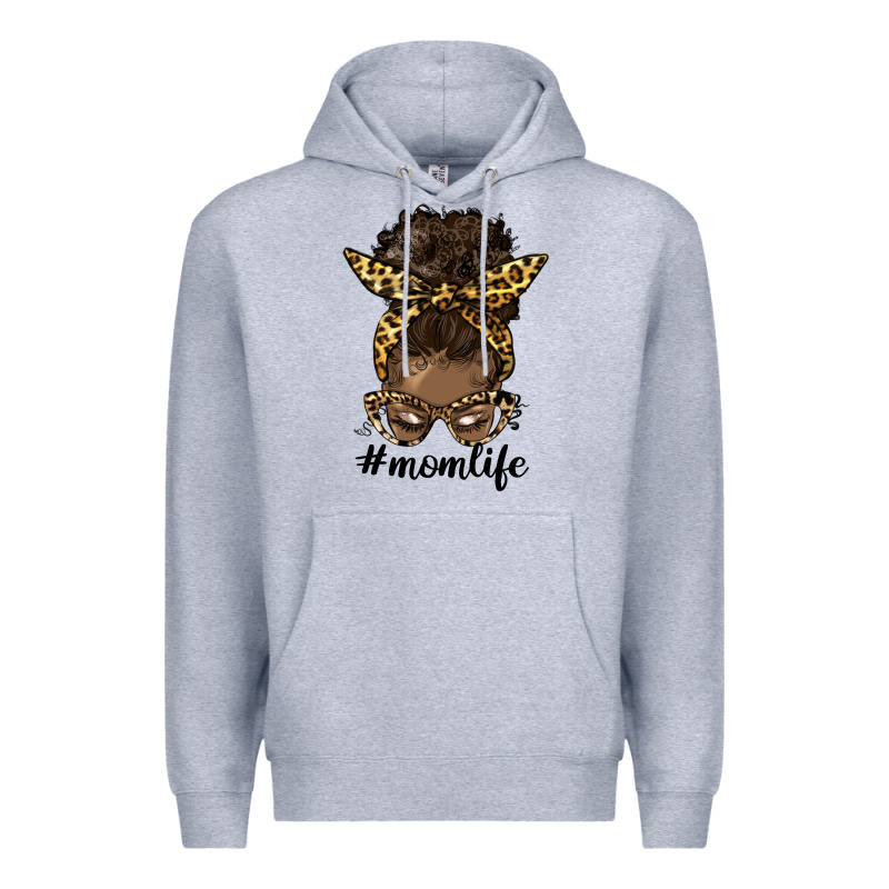 Afro Messy Bun Mom Life Premium Hoodie by HRA Design Shop | Teevron
