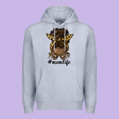 Afro Messy Bun Mom Life Premium Hoodie Designed By Hra Design Shop