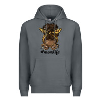 Rock afro messy bun mom life Premium Hoodie - HRA Design Shop
