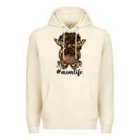 Sandshell afro messy bun mom life Premium Hoodie - HRA Design Shop