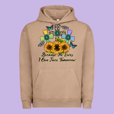 Because He Lives I Can Face Tomorrow Urban Hoodie Designed By Cowhidedigitalart